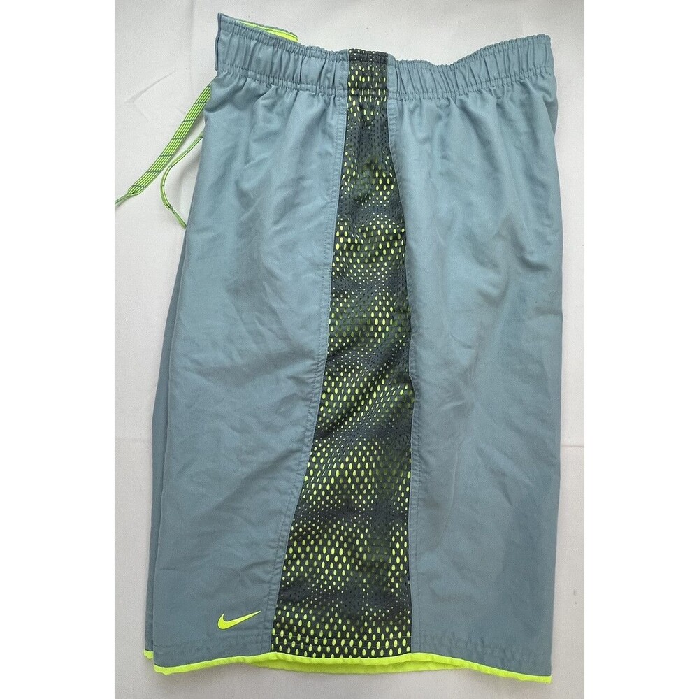 Nike Mens Green Drawstring Swim Trunks Net lining Swimwear Shorts Size XL
